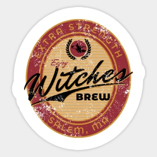 Vintage Witches Brew Beer Wine Funny Halloween Drinking T-Shirt Sticker